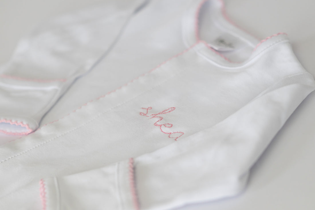 Organic Cotton Picot Trim Footies