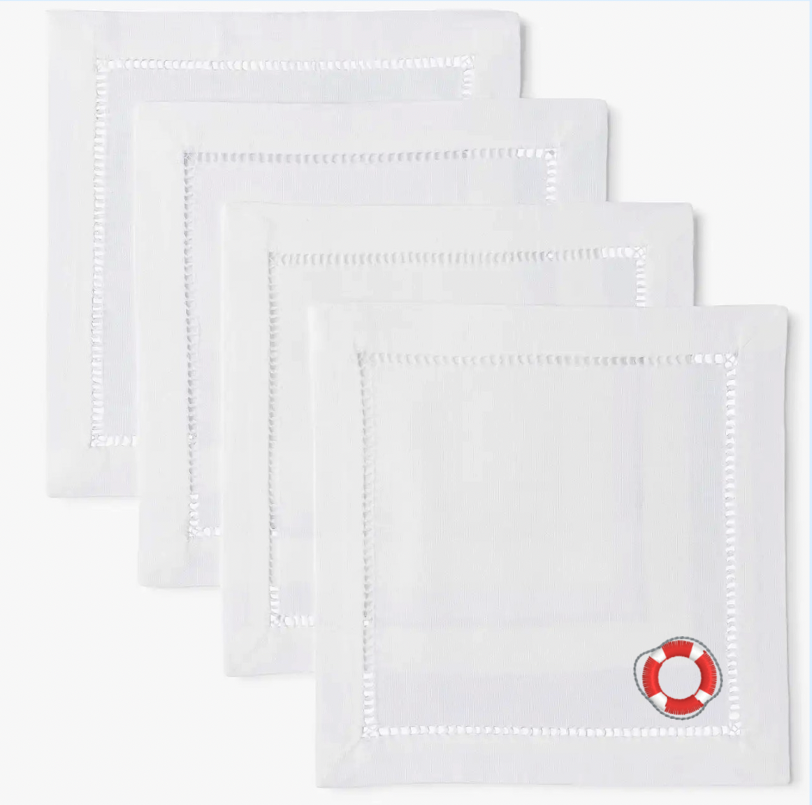 Heirloom Estate Linen Cocktail Napkins, Set of 4