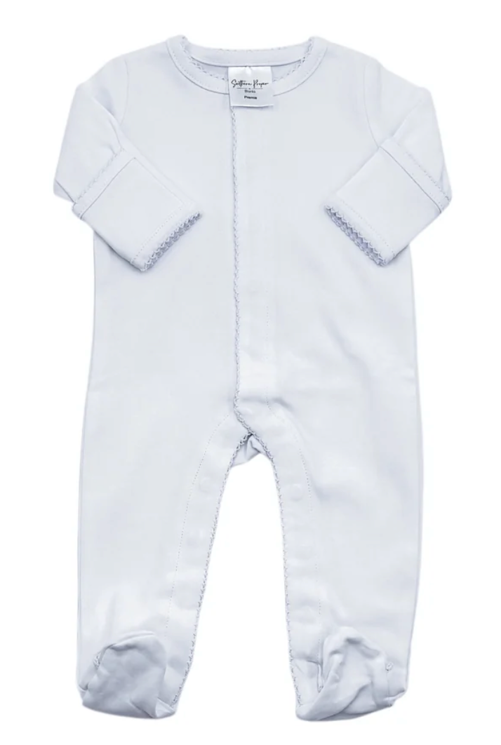 Organic Cotton Picot Trim Footies